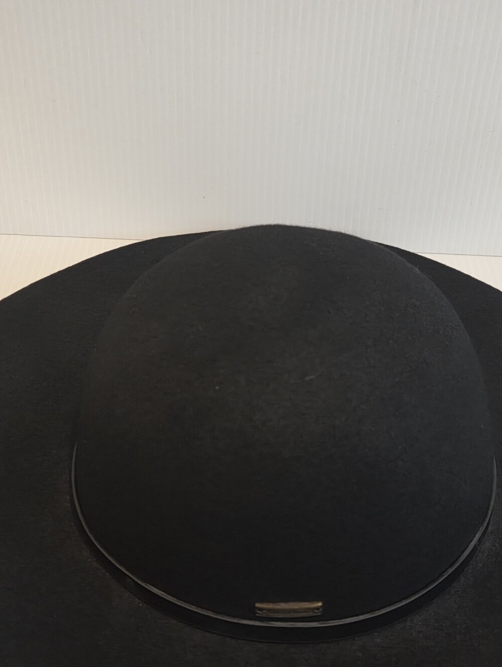 Black Wool Wide Brim Floppy Hat 3” Brim Boho Style Felt Soft Crown Womens Medium - Picture 7 of 12